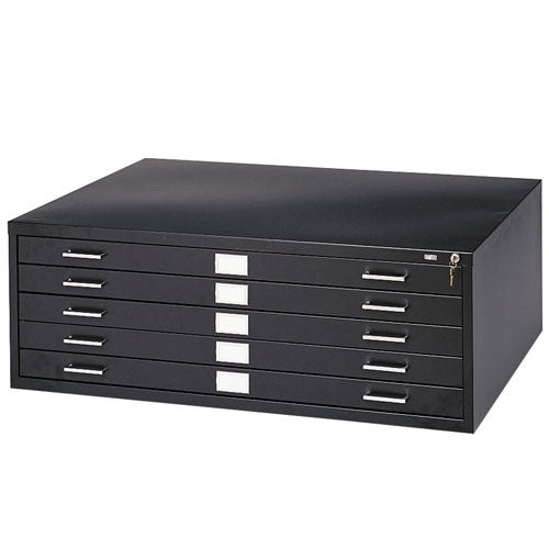 Safco 5 Drawer Steel Flat File for 24 x 36 Documents 4994BLR (Black)