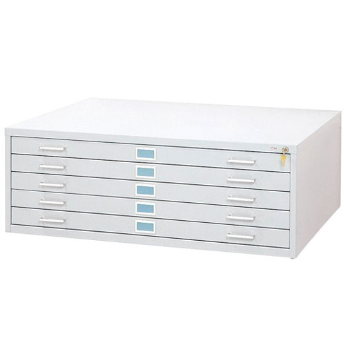 Safco 5 Drawer Steel Flat File for 30 x 42 Documents 4996WHR (White)
