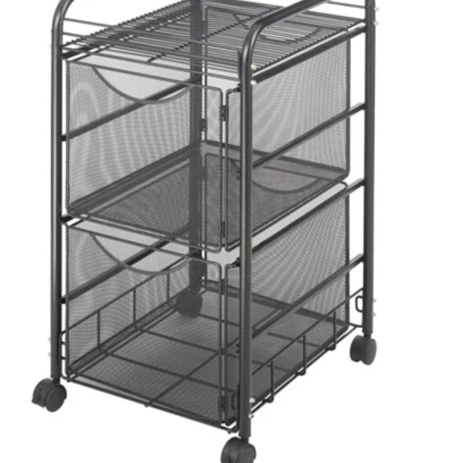 5212BL-Safco-Black-Mesh-File-Cart-Two-Drawer-Rolling-Office-Organizer