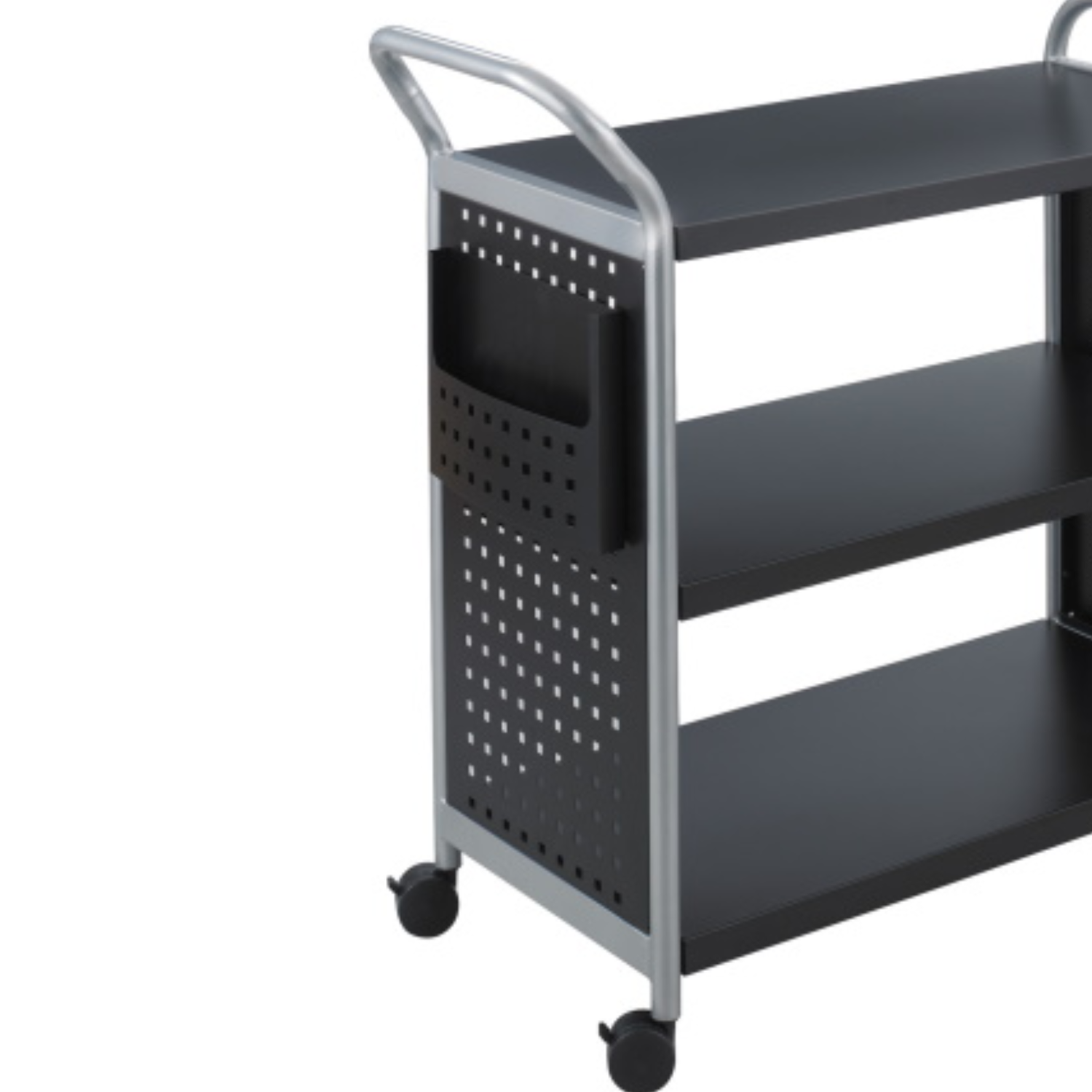 5339BL-Safco-Scoot-Black-Utility-Cart-3-shelves-mobile-storage-for-supplies
