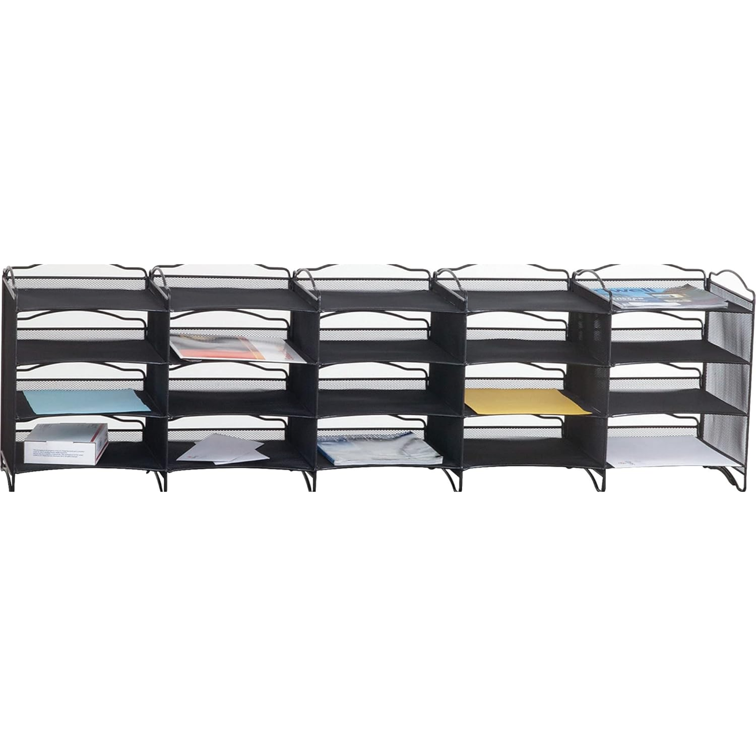 7770BL-Safco-Black-Mesh-Mail-Sorter-Office-Storage