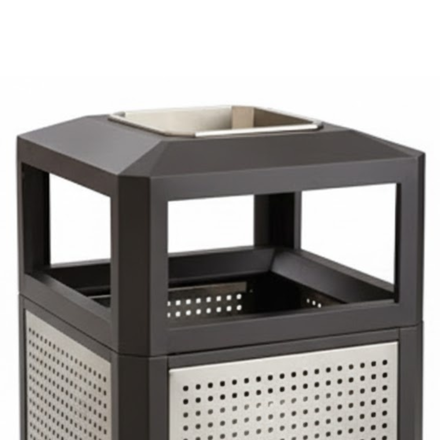 9935BL-Extra-Large-Black-Steel-Evos-Trash-Can-with-Integrated-Ashtray