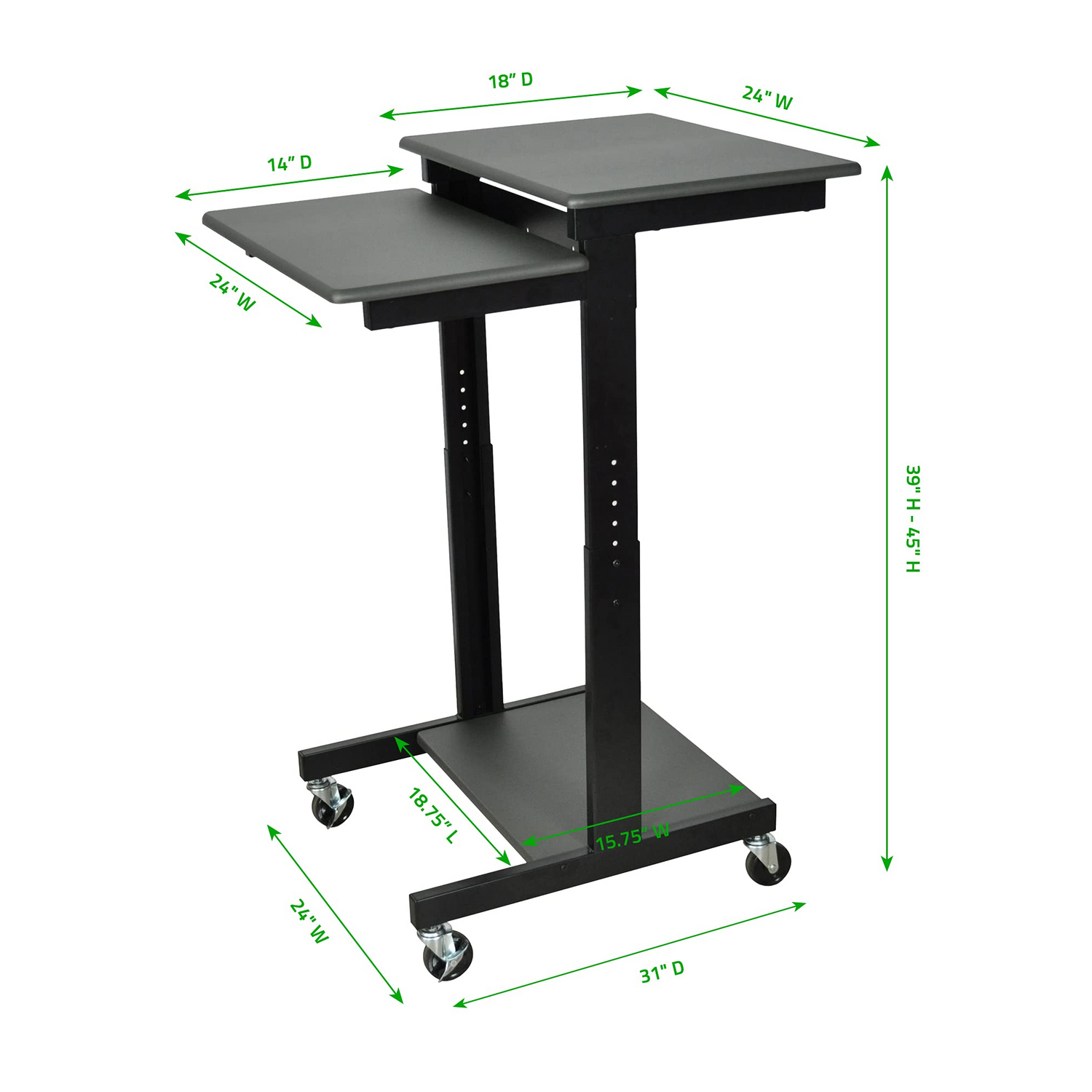 Adjustable-Height-Mobile-Workstation-for-Presentations-by-Luxor-PS3945