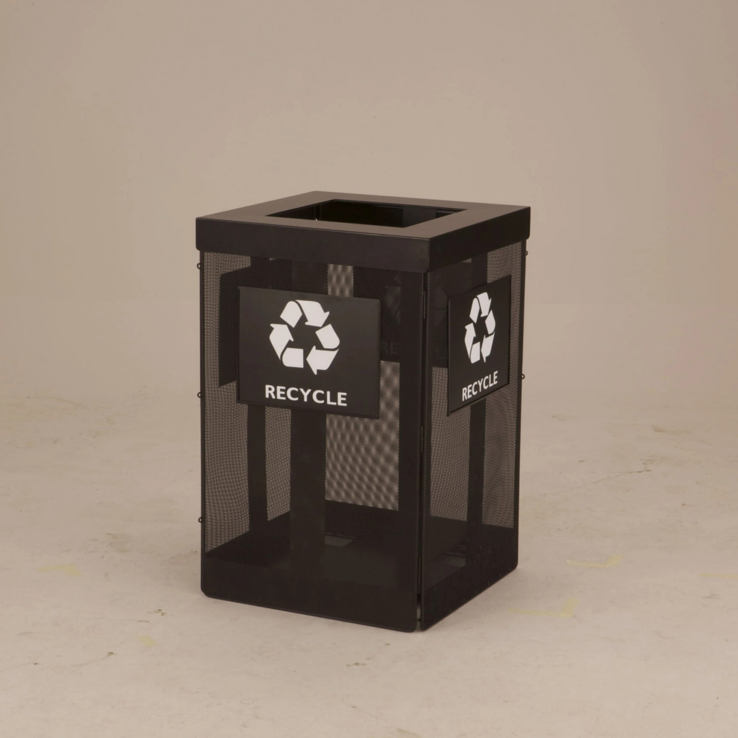 Black-Safco-Onyx-9936BL-receptacle-for-recycling-or-trash