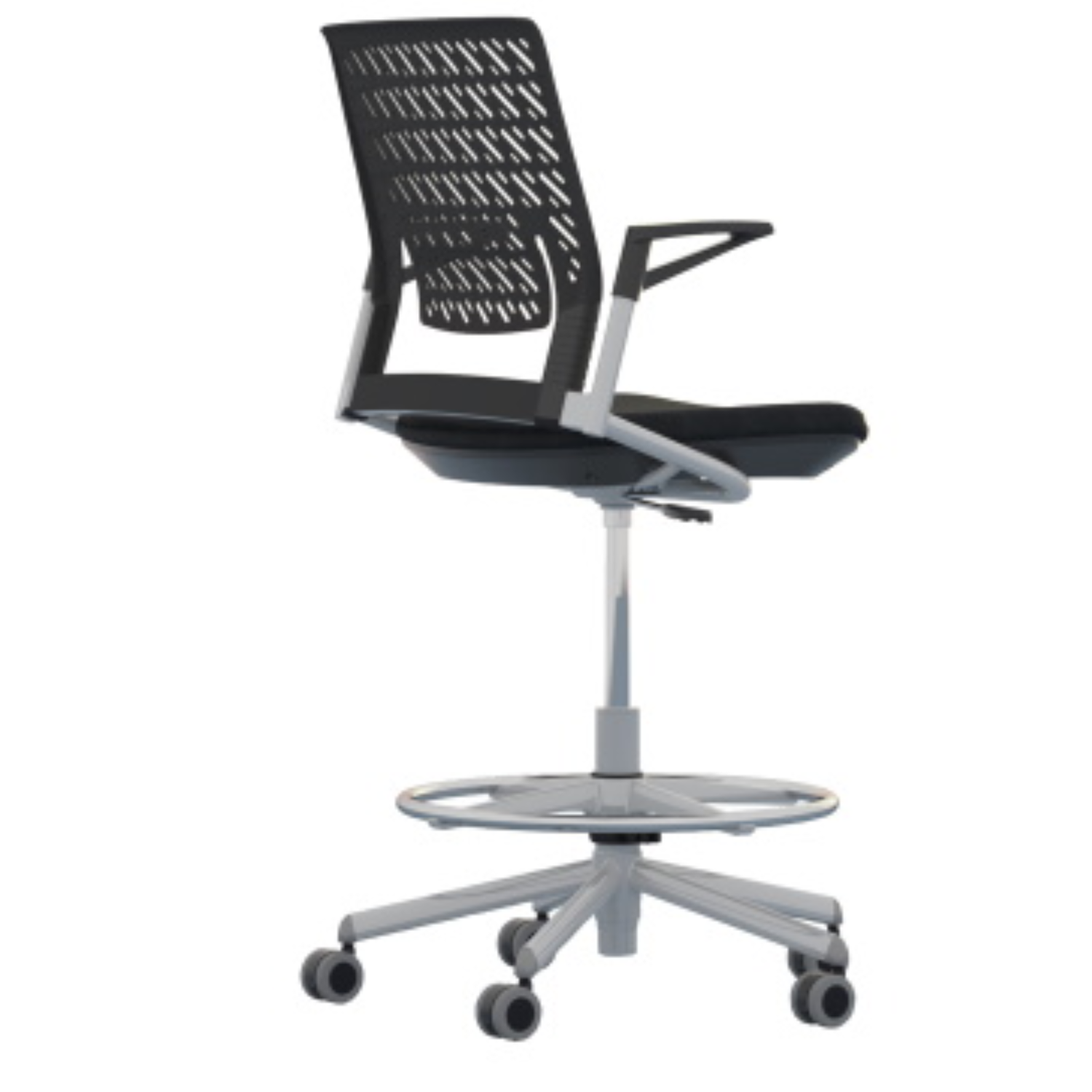 Black-adjustable-height-stool-Safco-Flex-Back-Thesis-with-arms-and-fabric-seat