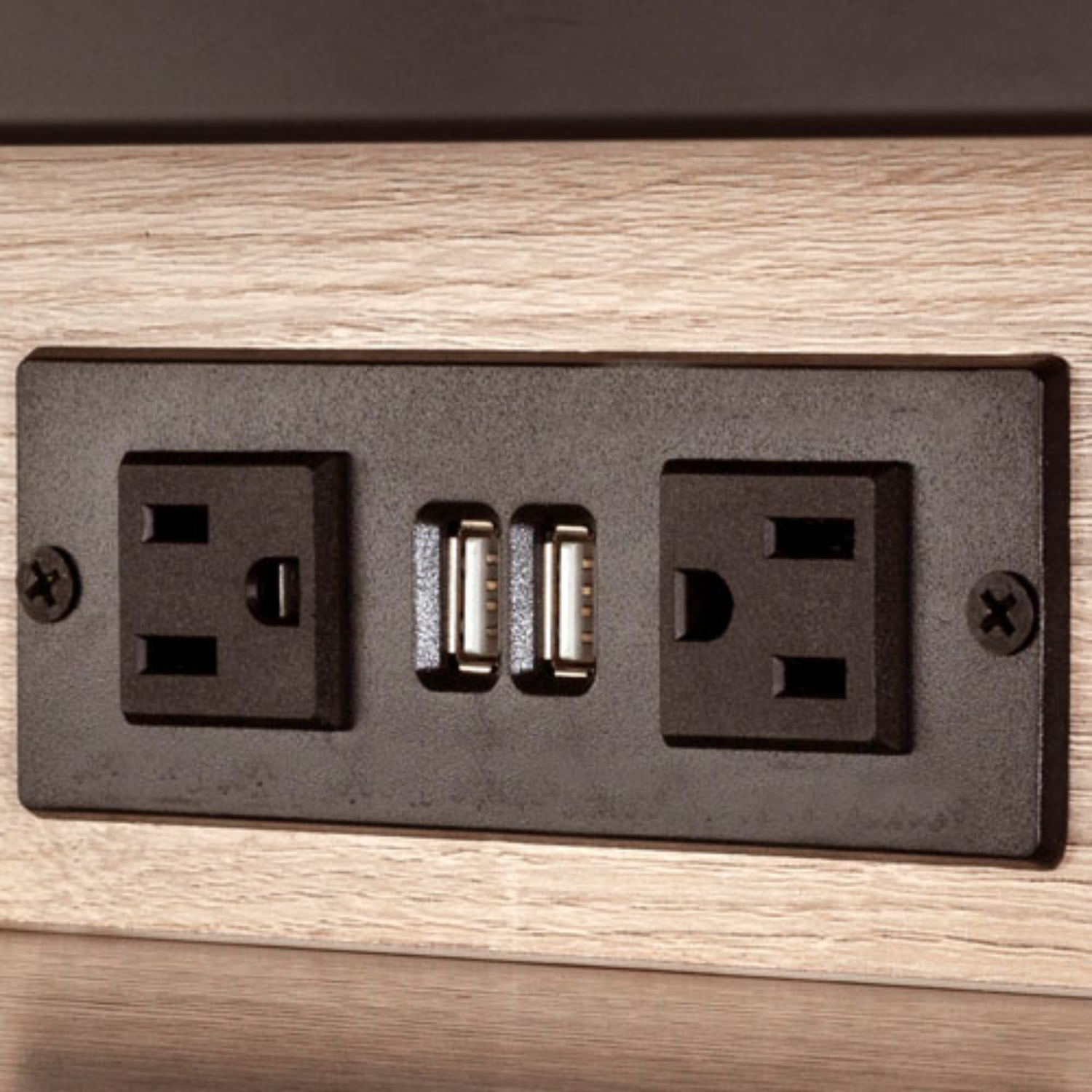 Black-desktop-power-grommet-Safco-MRPMBLK-charging-station-with-USB-ports