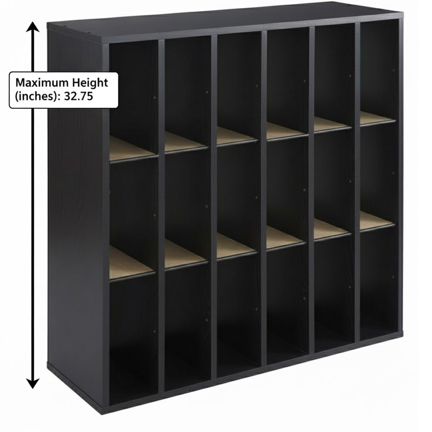 Black-safco-7765BL-18-slot-wood-mail-sorter-desktop-filing