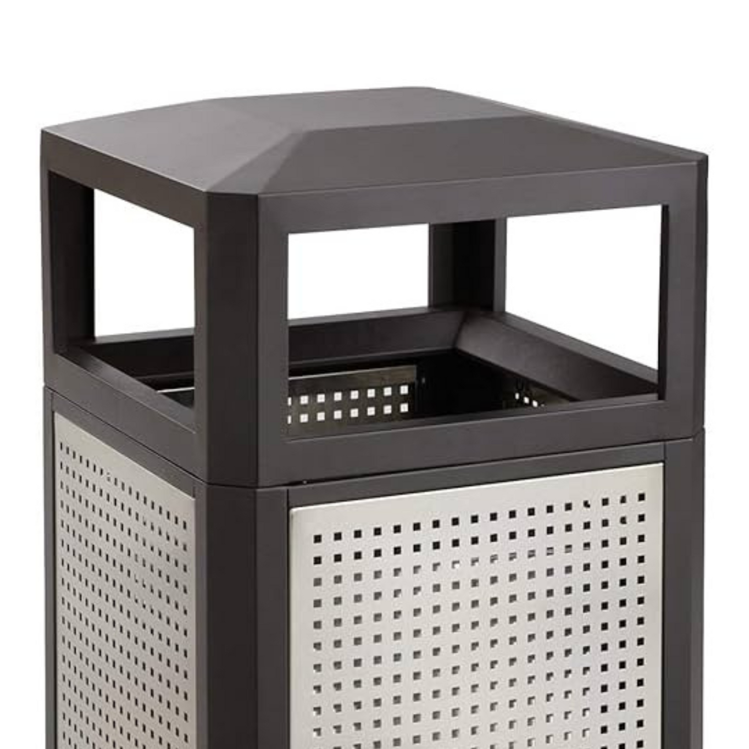 Black-steel-Saco-Evos-Series-38-gallon-garbage-can