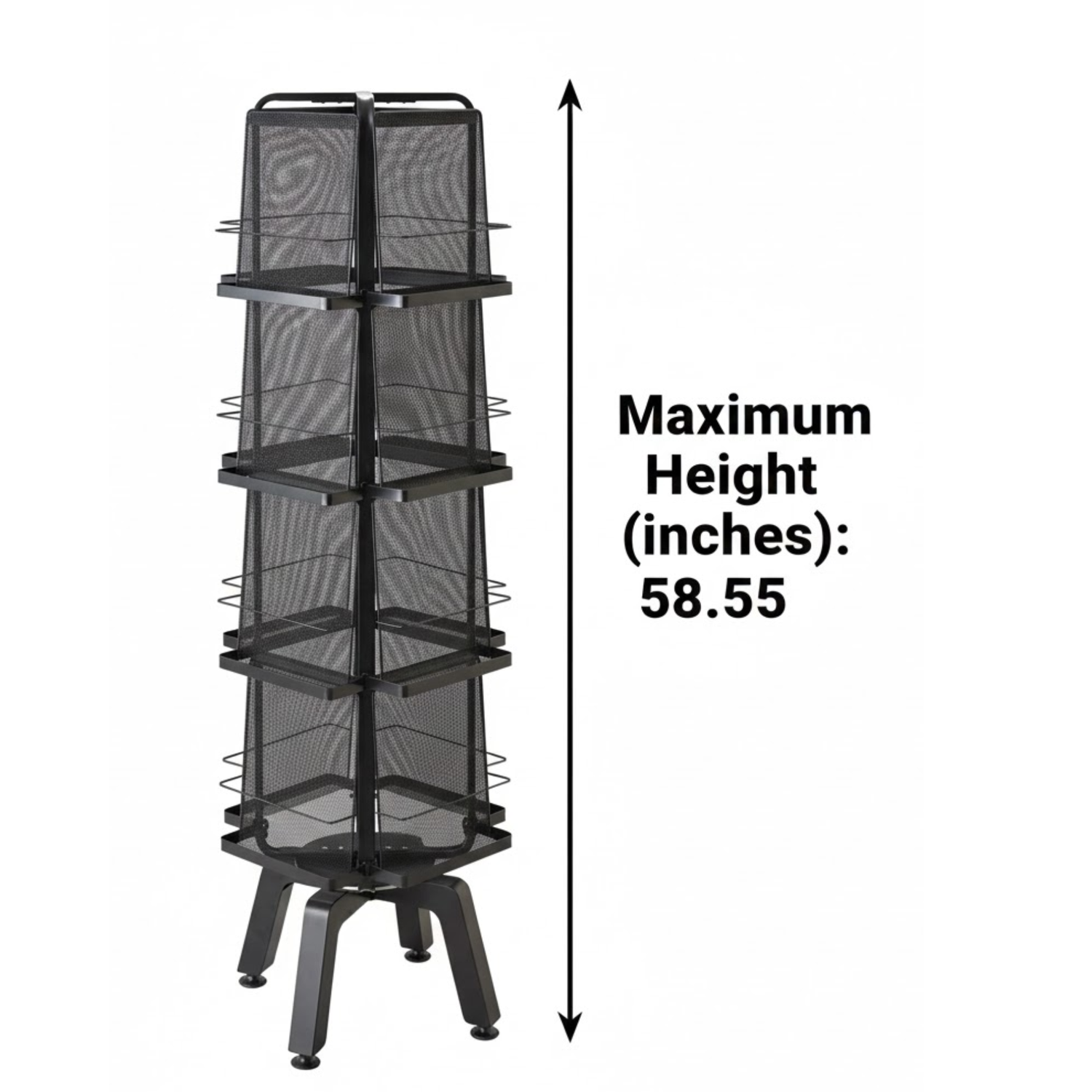 Black-steel-rotating-magazine-holder-16-pockets-Safco-Onyx-5580BL