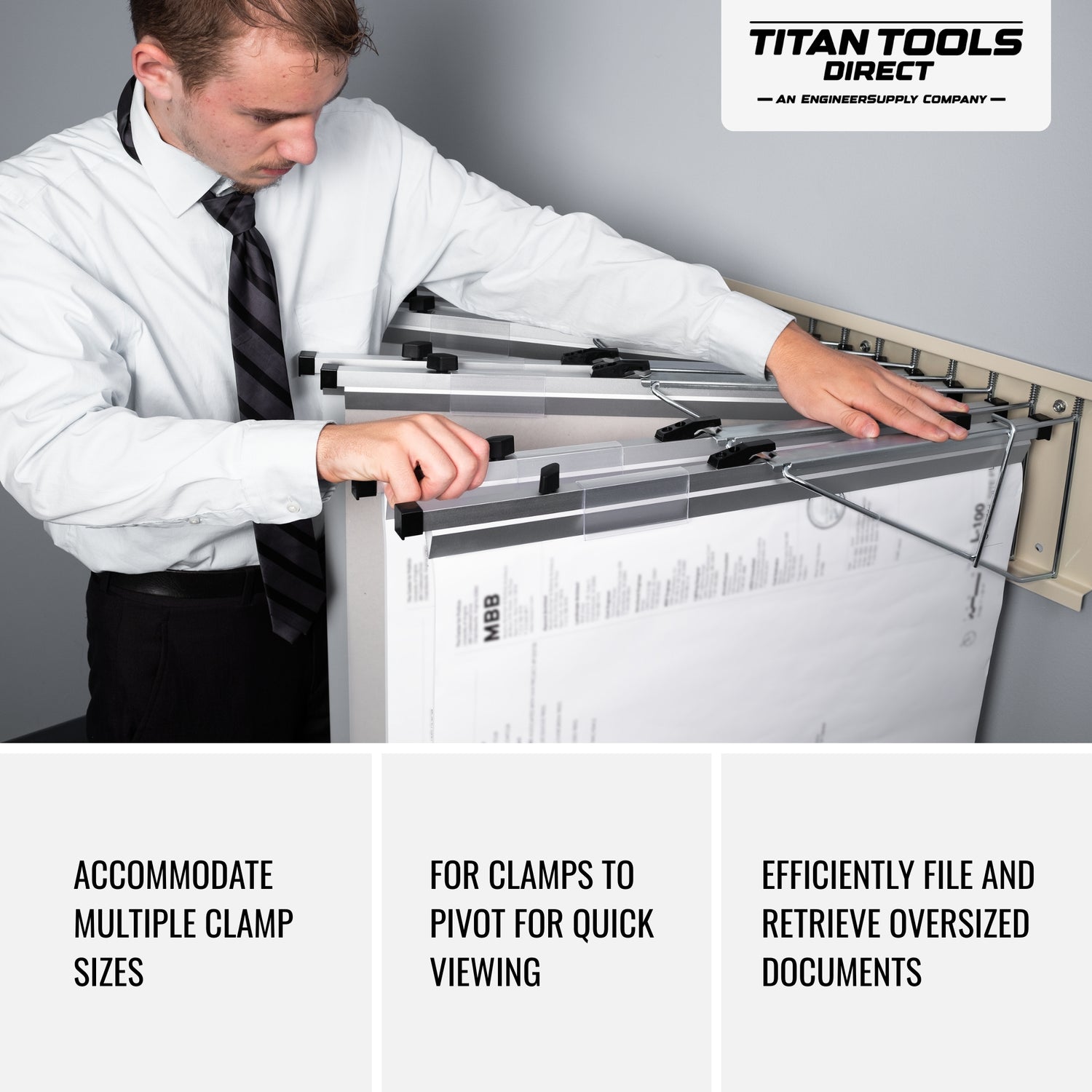 Blueprint-Filing-Wall-Rack-TTD4145-Titan-Tools-12-Hanger-Capacity