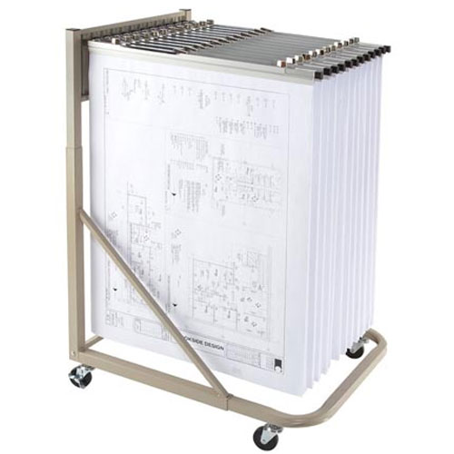 Brookside Design Premium Rolling Blueprint Stand Bundle with a Dozen 42 Clamps MR1242