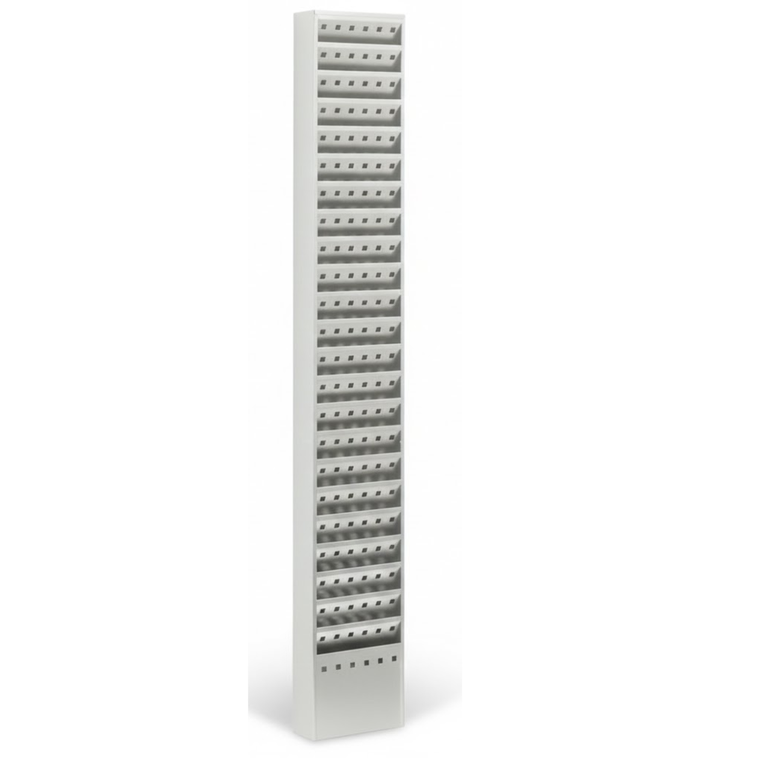 Commercial-gray-steel-magazine-holder-23-pockets-Safco-wall-mounted