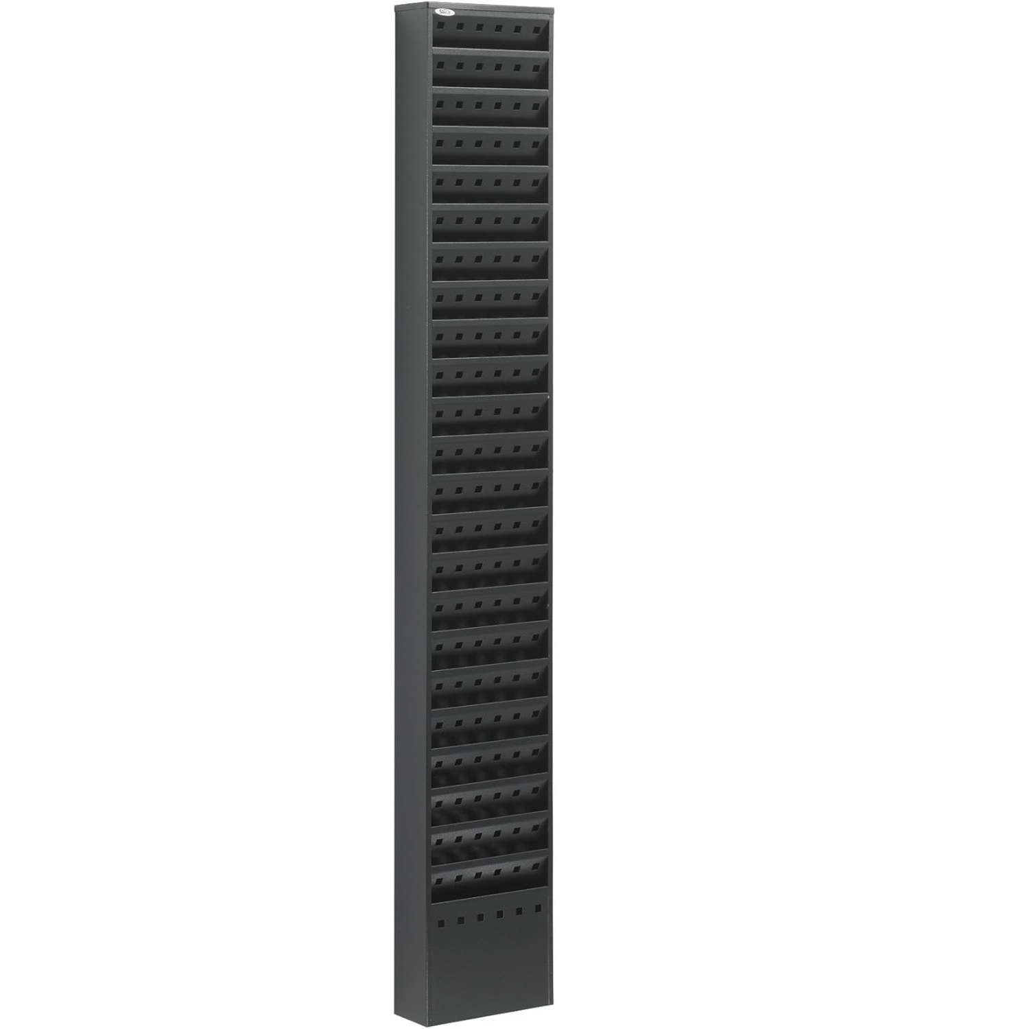 Durable-black-steel-magazine-rack-23-compartments-Safco-4322BL-literature-storage