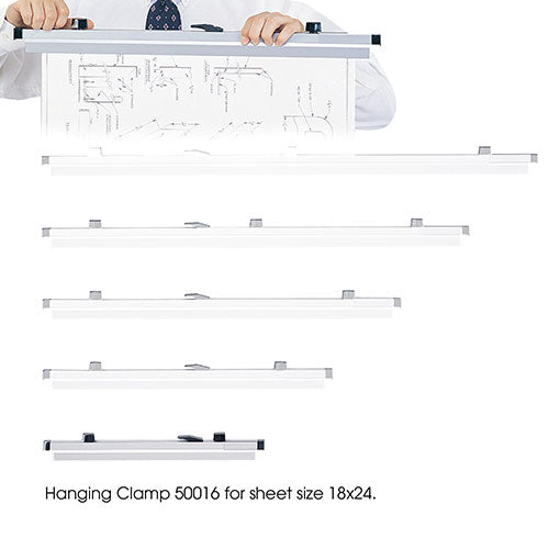 Safco 18" Hanging Clamps for 18" x 24" Sheets 50016 (Carton of 6 Clamps)
