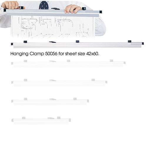 Safco 42" Hanging Clamps for 42" x 60" Sheets 50056 (Carton of 6 Clamps)