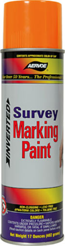 Aervoe Water-Based Upside-Down Marking Paint (Case of 12 Cans) 2222 Flo. Orange