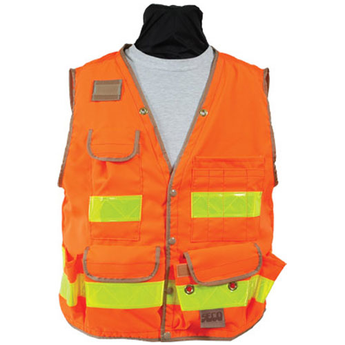 Seco 8069 Series Class 2 Safety Vest with Mesh Back (Fluorescent Orange)