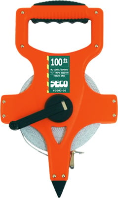 Seco - 100 ft Fiberglass Blade Measuring Tape - Feet, 10ths, 100ths (3003-06)
