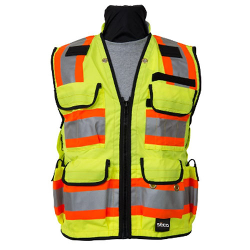 Seco 8265 Series Class 2 Safety Vest with Outlast Collar and Mesh Back (Fluorescent Yellow)