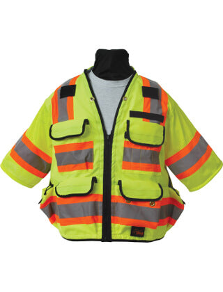 Seco 8365 Series Class 3 Safety Vest with Outlast Collar and Mesh Back (8365-50-FLY fluorescent yellow)