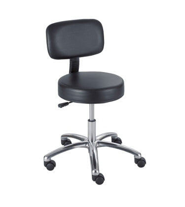 Safco Lab Stool with Back, Pneumatic Lift 3430BL (Black)