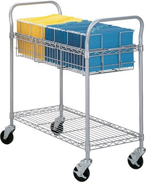 Safco 36" Wire Mail Cart 5236GR (Gray)