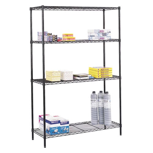 Safco 48" x 18" Commercial Wire Shelving - Black - 5241BL