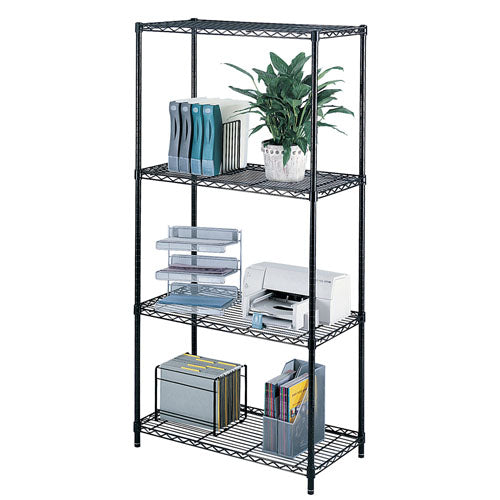 Safco 36" x 18" Commercial Wire Shelving - Black - 5276BL