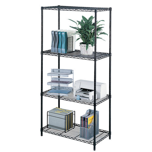 Safco 36" x 18" Industrial Wire Shelving - Black - 5285BL
