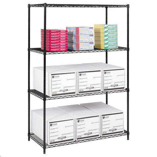 Safco 48" x 24" Industrial Wire Shelving - Black - 5294BL