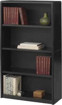 Safco 4-Shelf ValueMate Economy Bookcase 7172BL (Black)