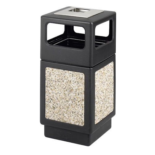 Safco Canmeleon Aggregate Series Receptacle with Side Opening and Urn 9473NC (Black)
