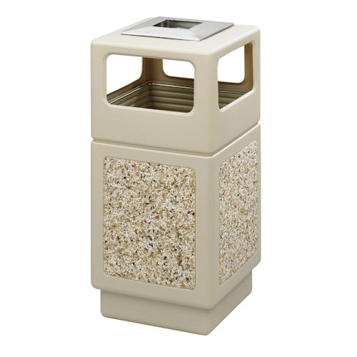 Safco Canmeleon Aggregate Series Receptacle with Side Opening and Urn 9473TN (Tan) - Titan Tools Direct