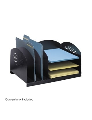 Safco Combination Rack 3 Upright and 3 Horizontal 3167BL