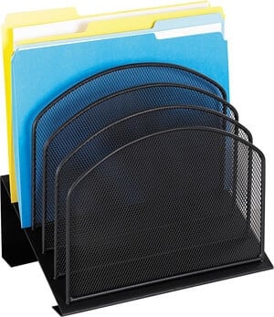Safco Onyx Desk Organizer with 5 Tiered Sections 3257BL - Titan Tools Direct