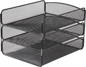 Safco Onyx Mesh Triple Tray 3271BL - Titan Tools Direct