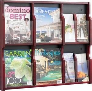 Safco Expose 6 Compartment Literature Display - Mahogany - 5703MH - Titan Tools Direct