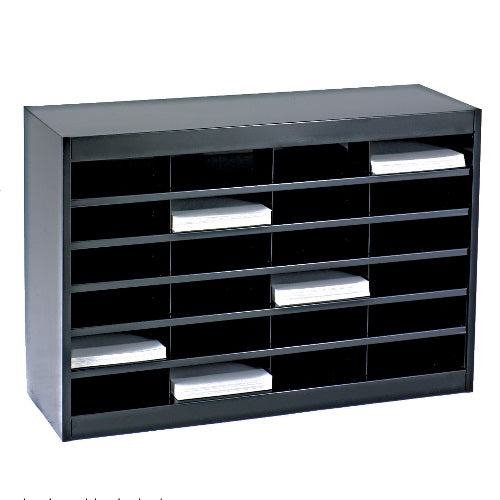 Safco E-Z Stor Literature Organizer, 24 Letter Size Compartments 9211BLR (Black)