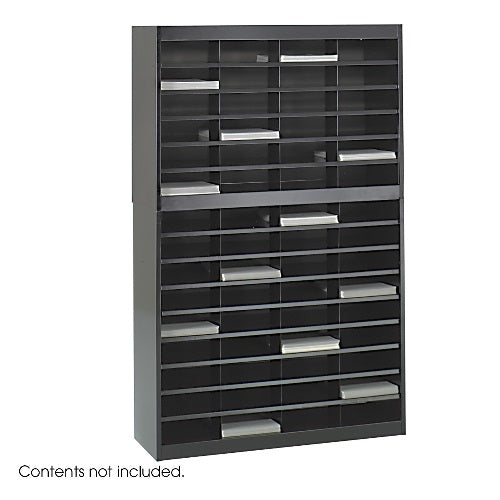 Safco E-Z Stor Literature Organizer, 60 Letter Size Compartments 9231BLR (Black)