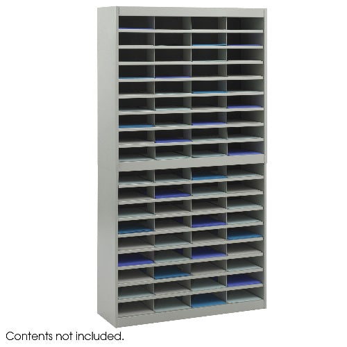 Safco E-Z Stor Literature Organizer, 72 Letter Size Compartments ES3806 9241GRR - Titan Tools Direct