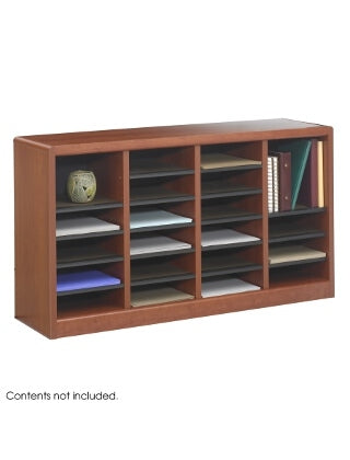 Safco E-Z Stor Wood Literature Organizer, 24 Compartments ES3809 9311CY - Titan Tools Direct