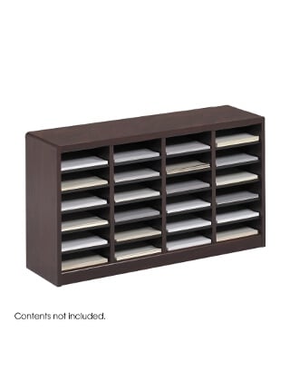 Safco E-Z Stor Wood Literature Organizer, 24 Compartments ES3811 9311MH - Titan Tools Direct