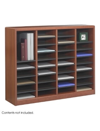 Safco E-Z Stor Wood Literature Organizer, 36 Compartments ES3813 9321CY - Titan Tools Direct