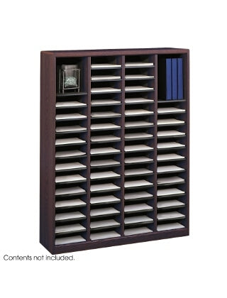 Safco E-Z Stor Wood Literature Organizer, 60 Compartments 9331MH