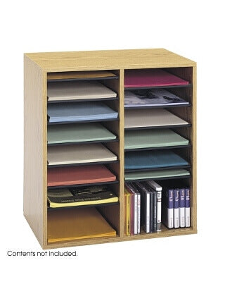 Safco Wood Adjustable Literature Organizer, 16 Compartment ES3839 9422MO - Titan Tools Direct
