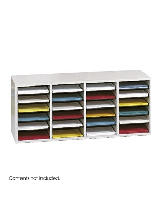 Safco Wood Adjustable Literature Organizer, 24 Compartment 9423GR (Gray)