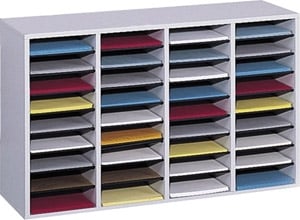 Safco Wood Adjustable Literature Organizer, 36 Compartment ES3842 9424GR - Titan Tools Direct