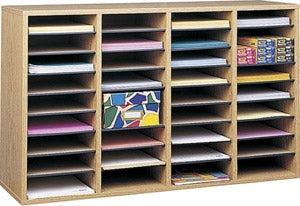 Safco Wood Adjustable Literature Organizer, 36 Compartment 9424MO (Medium Oak)