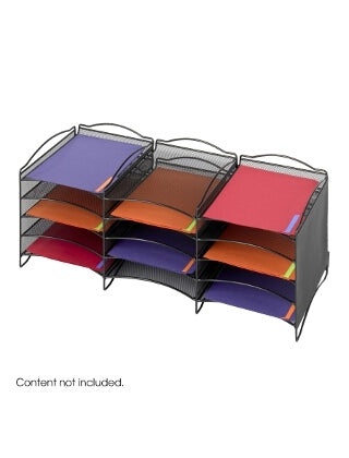 Safco Onyx 12 Compartment Mesh Literature Organizer 9430BL