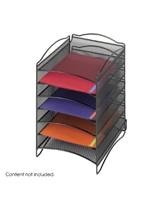 Safco Onyx 6 Compartment Mesh Literature Organizer 9431BL